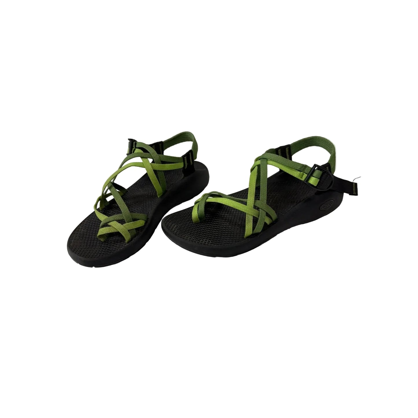Sandals Flats By Chacos In Black & Green, Size: 10