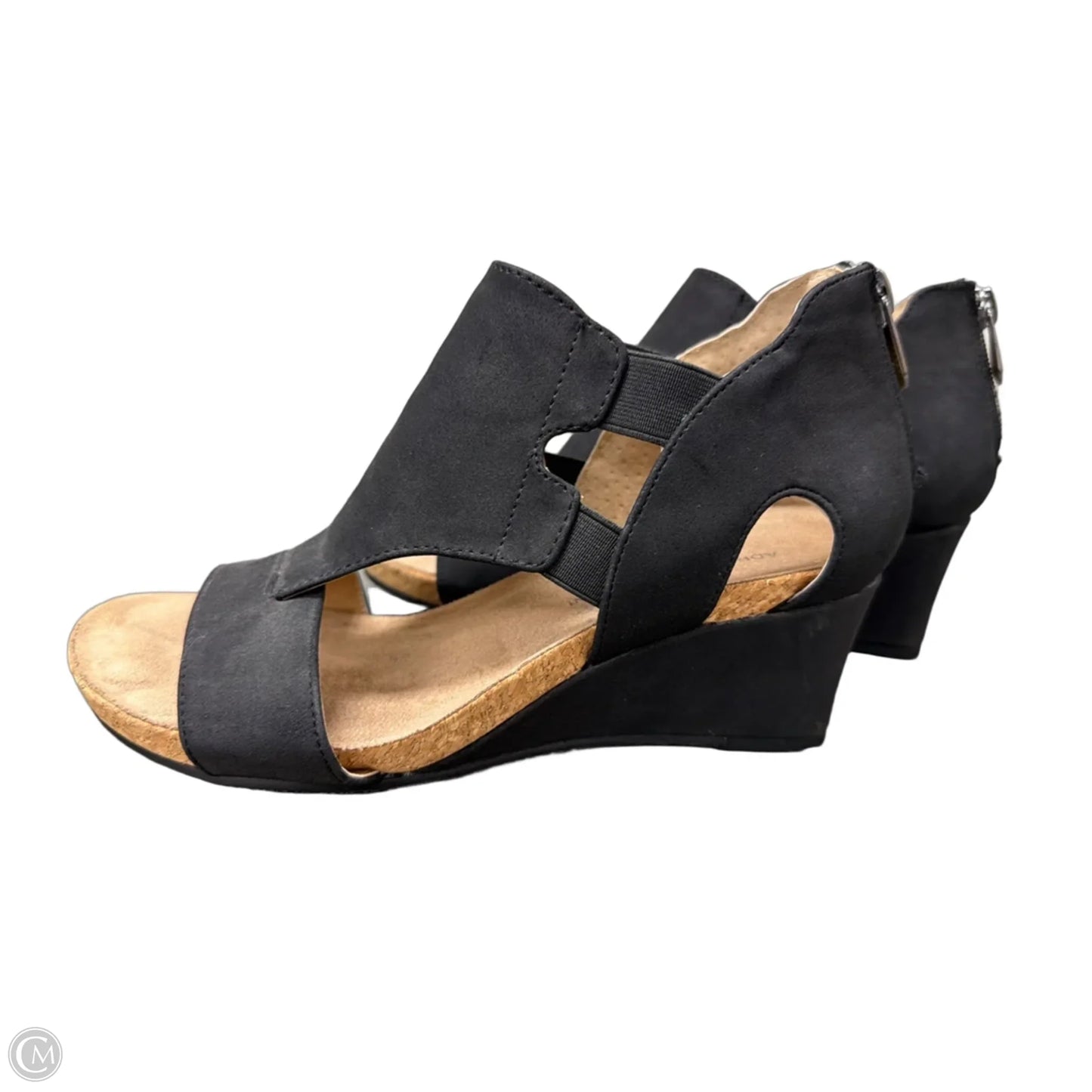 Sandals Heels Wedge By Adrienne Vittadini In Black, Size: 7