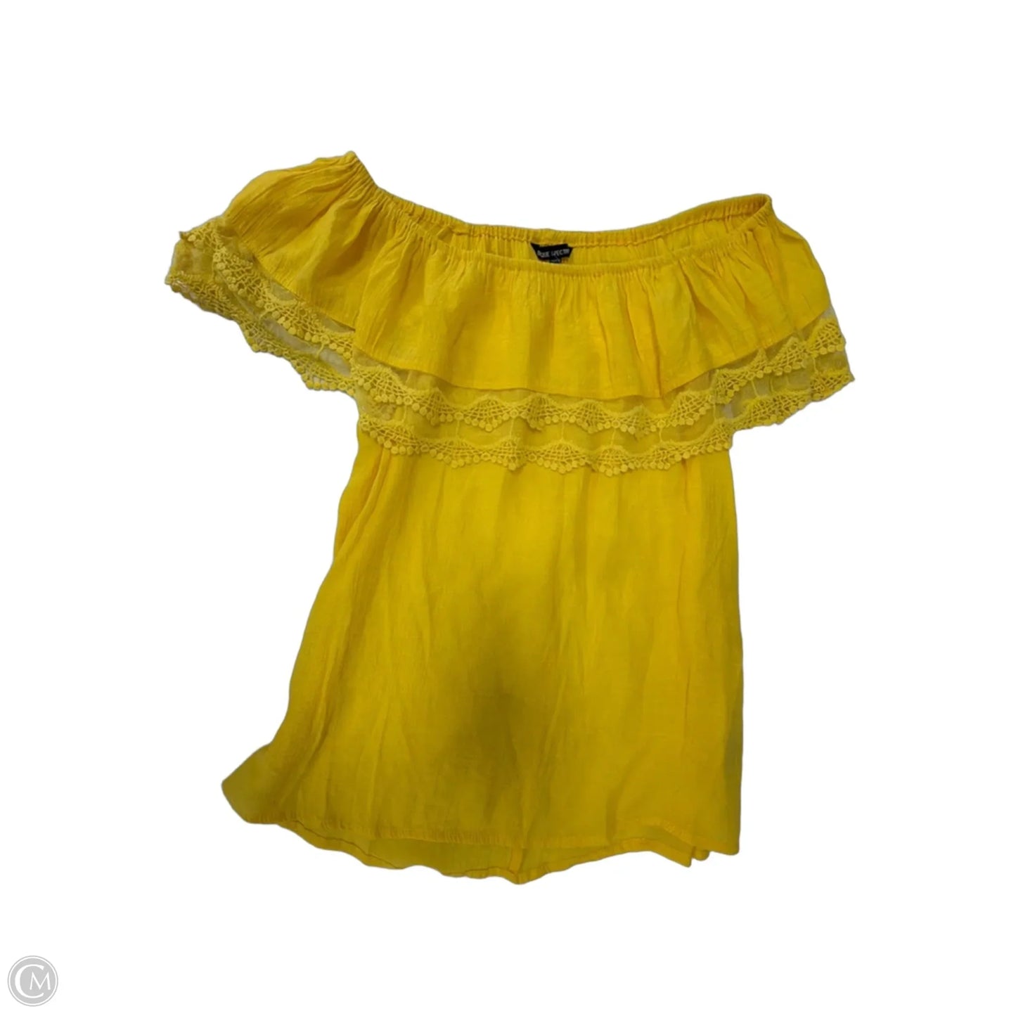 Top Short Sleeve By Unique Spectrum In Yellow, Size: L