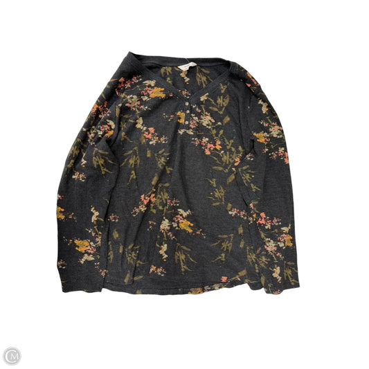 Top Long Sleeve By Terra & Sky In Floral Print, Size: 3x