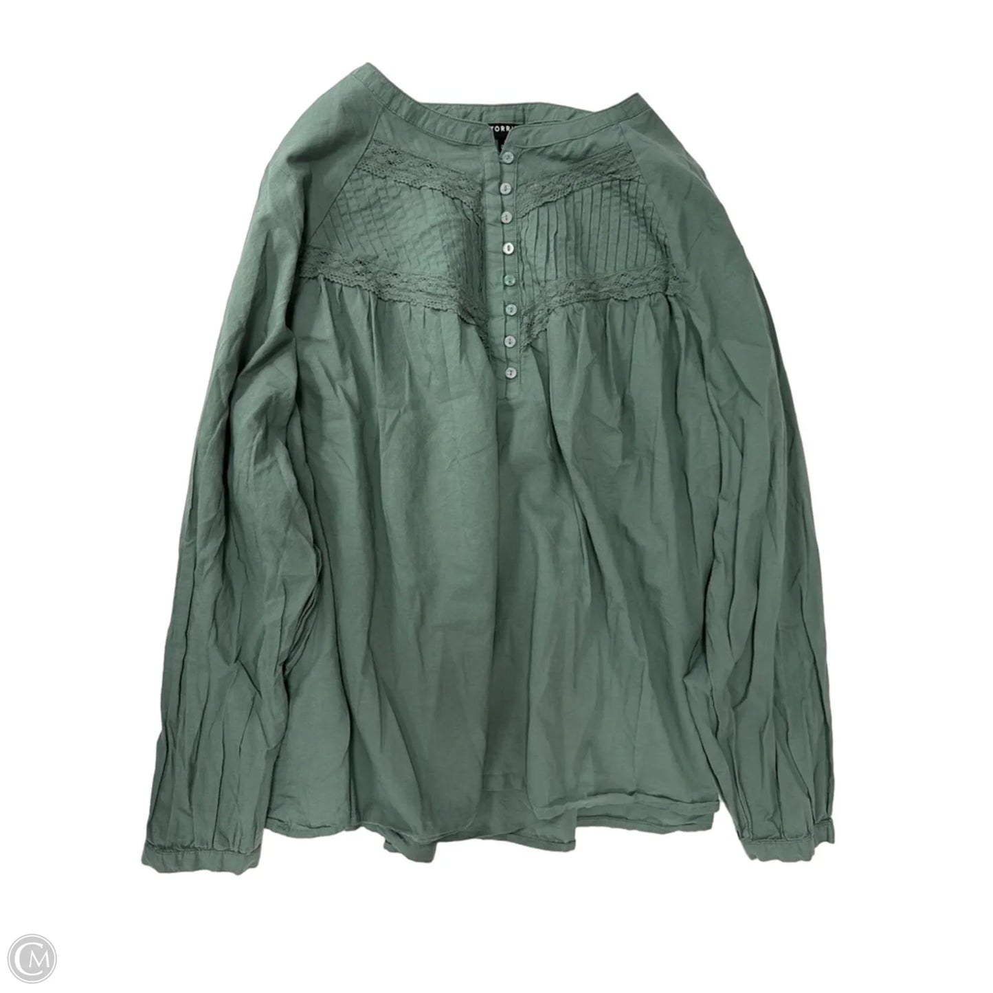 Top Long Sleeve By Torrid In Green, Size: 3x