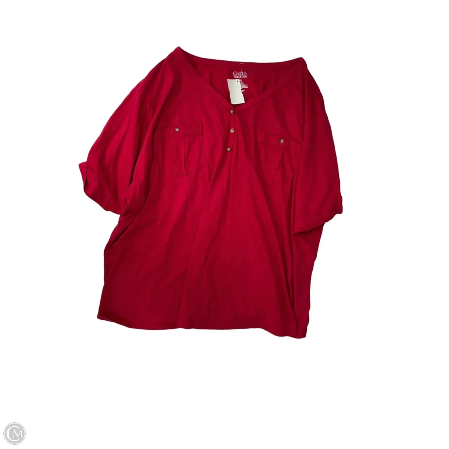 Top Short Sleeve By Croft And Barrow In Pink, Size: 4x