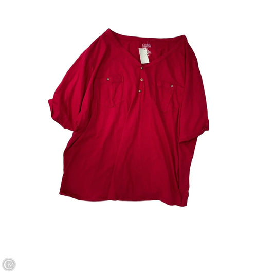 Top Short Sleeve By Croft And Barrow In Pink, Size: 4x