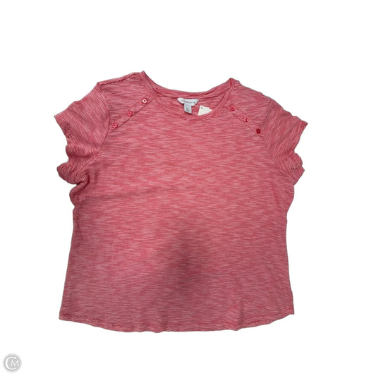 Top Short Sleeve By Liz Claiborne In Striped Pattern, Size: Xxl