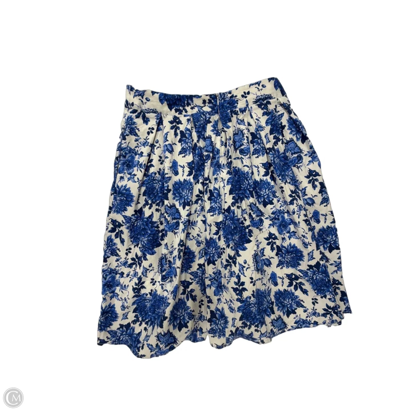 Skirt Midi By Clothes Mentor In Blue & White, Size: L