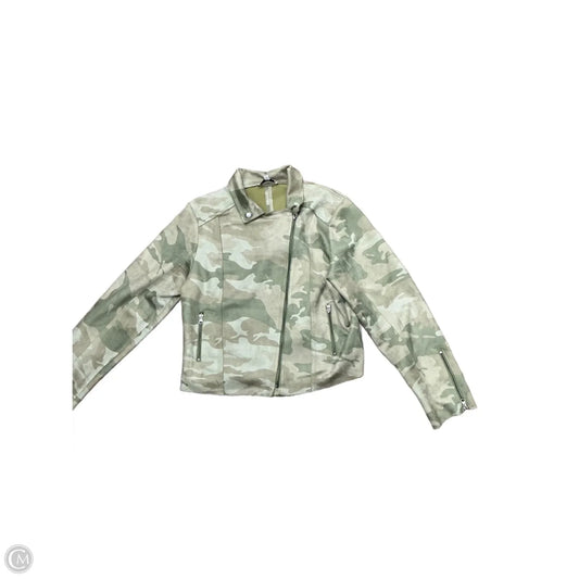 Jacket Moto By Clothes Mentor In Camouflage Print, Size: L