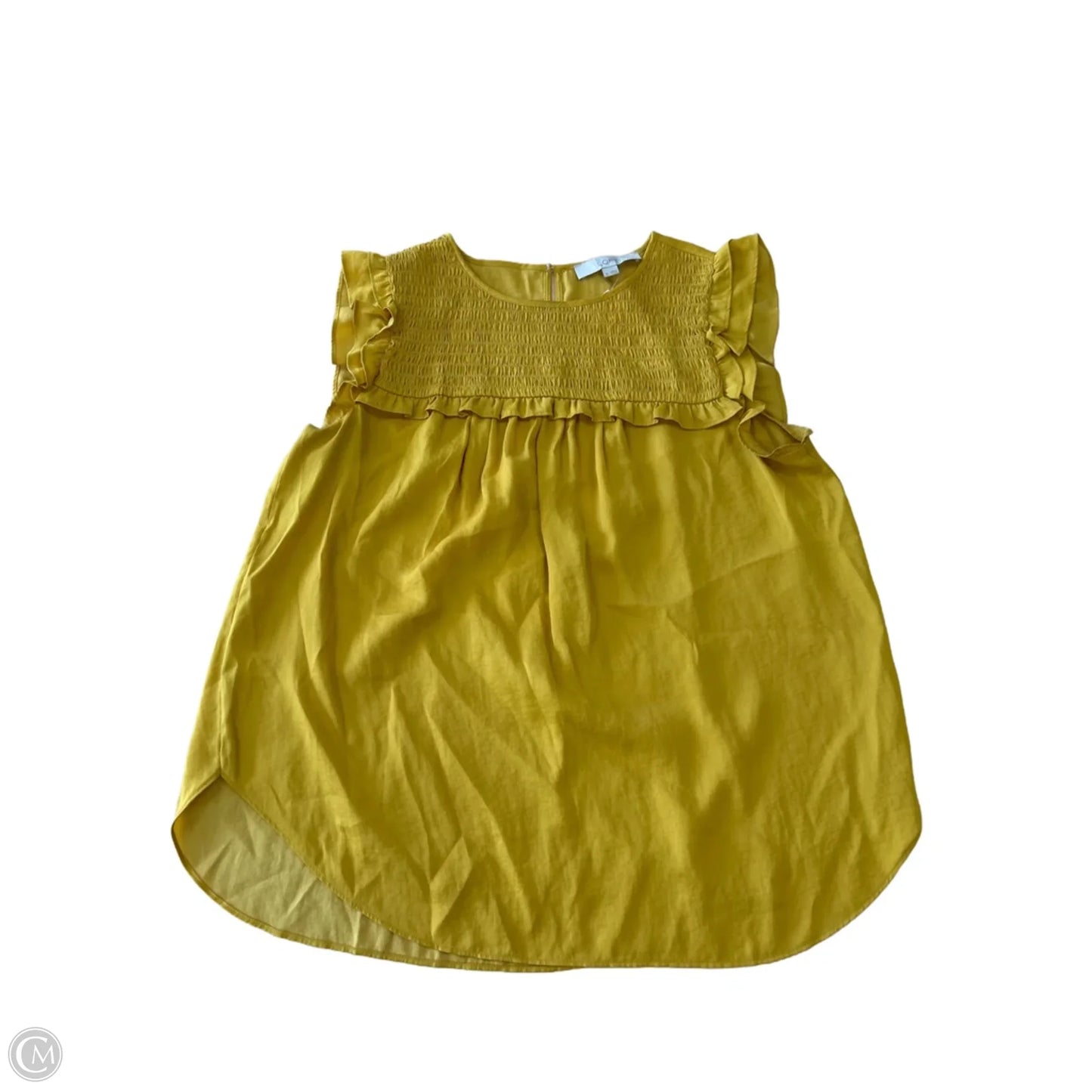 Top Sleeveless By Loft In Yellow, Size: M