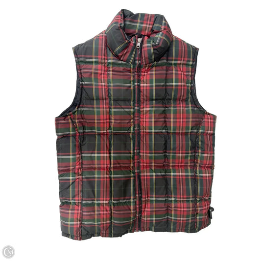 Vest Puffer & Quilted By Eddie Bauer In Plaid Pattern, Size: Xs