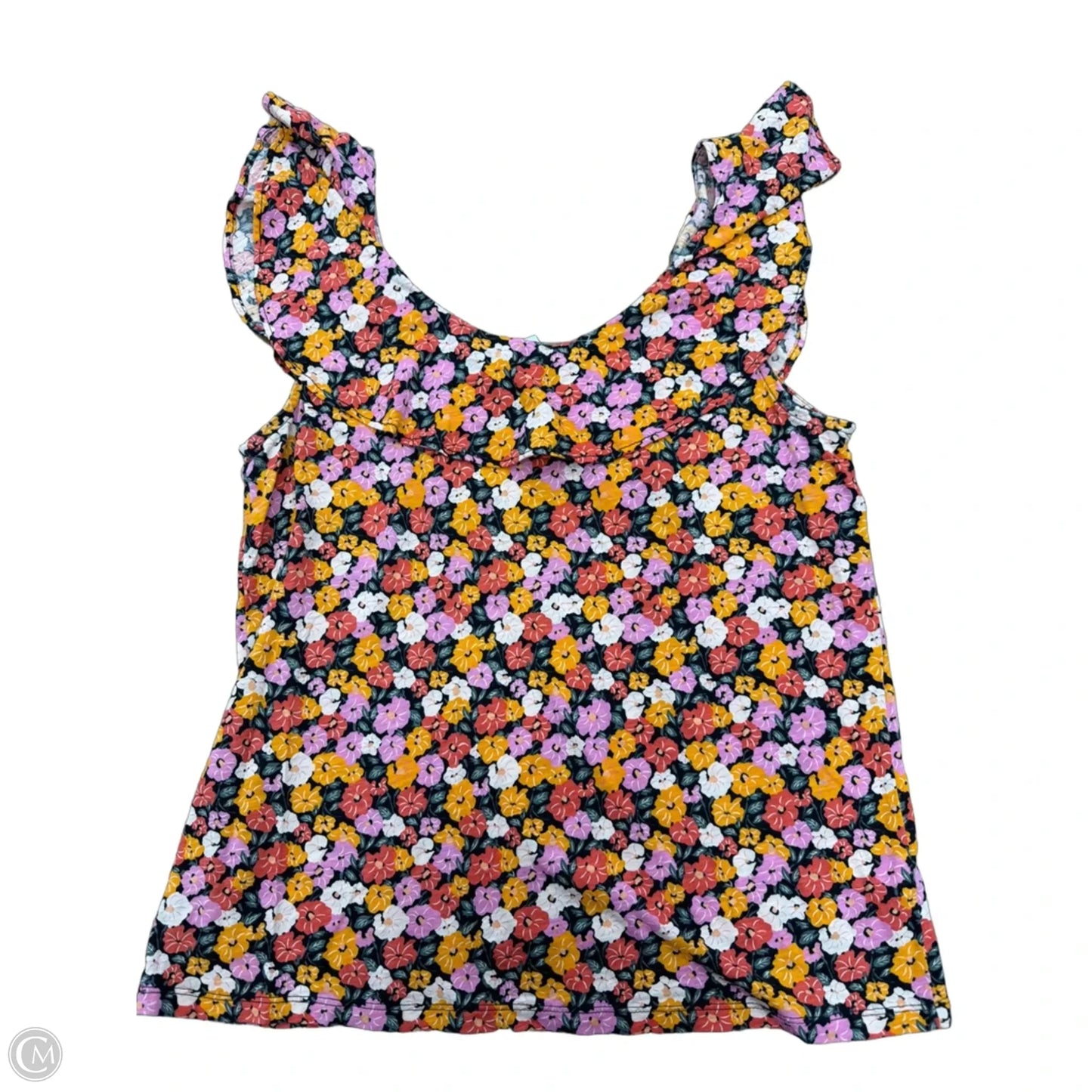 Top Sleeveless By Loft In Floral Print, Size: L