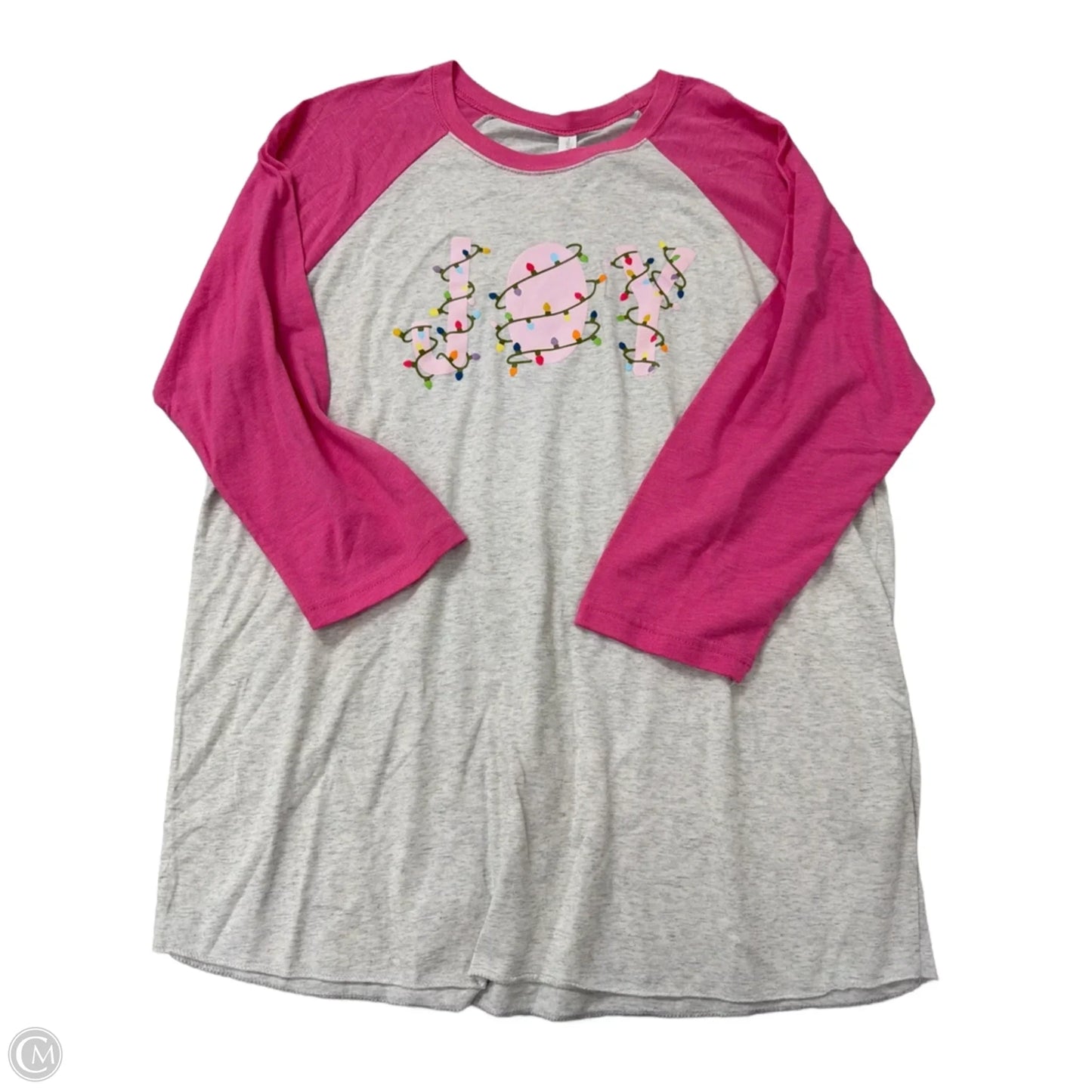 Top Long Sleeve By Next Level In Grey & Pink, Size: Xl