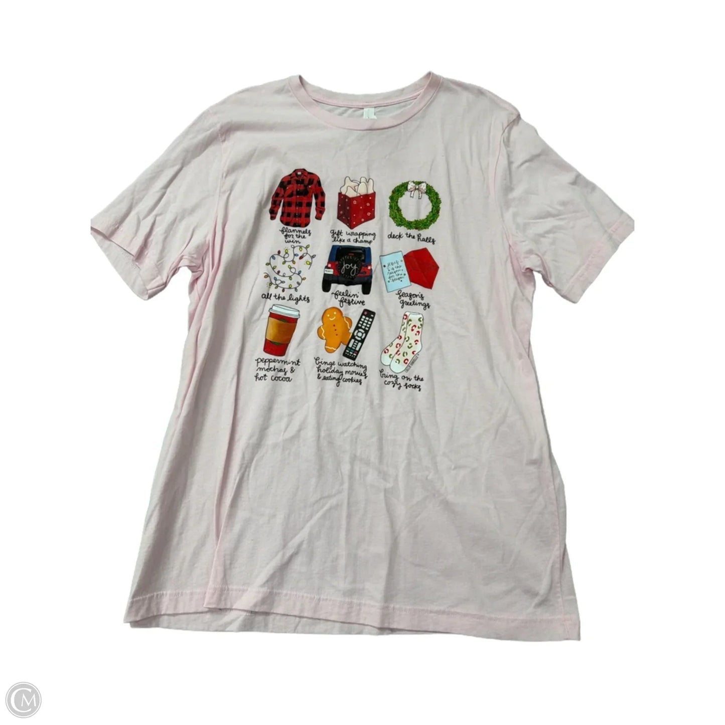 Top Short Sleeve By Bella + Canvas In Pink, Size: Xl