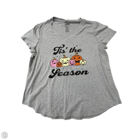 Top Short Sleeve By Celebrate Together In Grey, Size: Xl