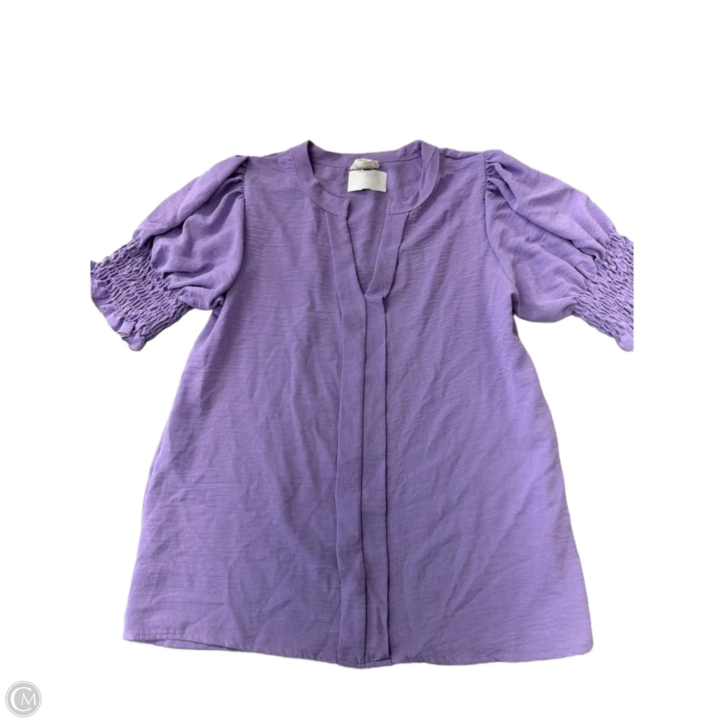 Top Short Sleeve By Bibi In Purple, Size: L