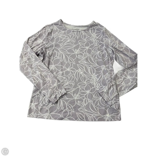 Top Long Sleeve By Hang Ten In Purple & White, Size: L
