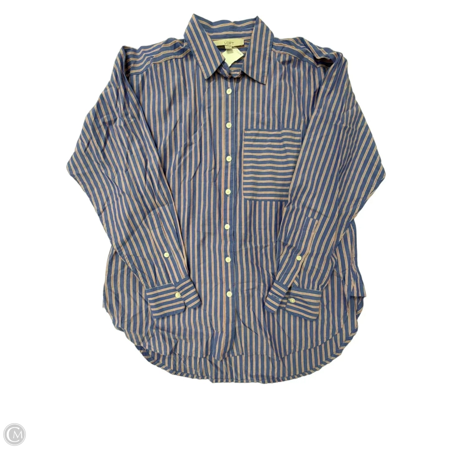 Top Long Sleeve By Loft In Striped Pattern, Size: Xs