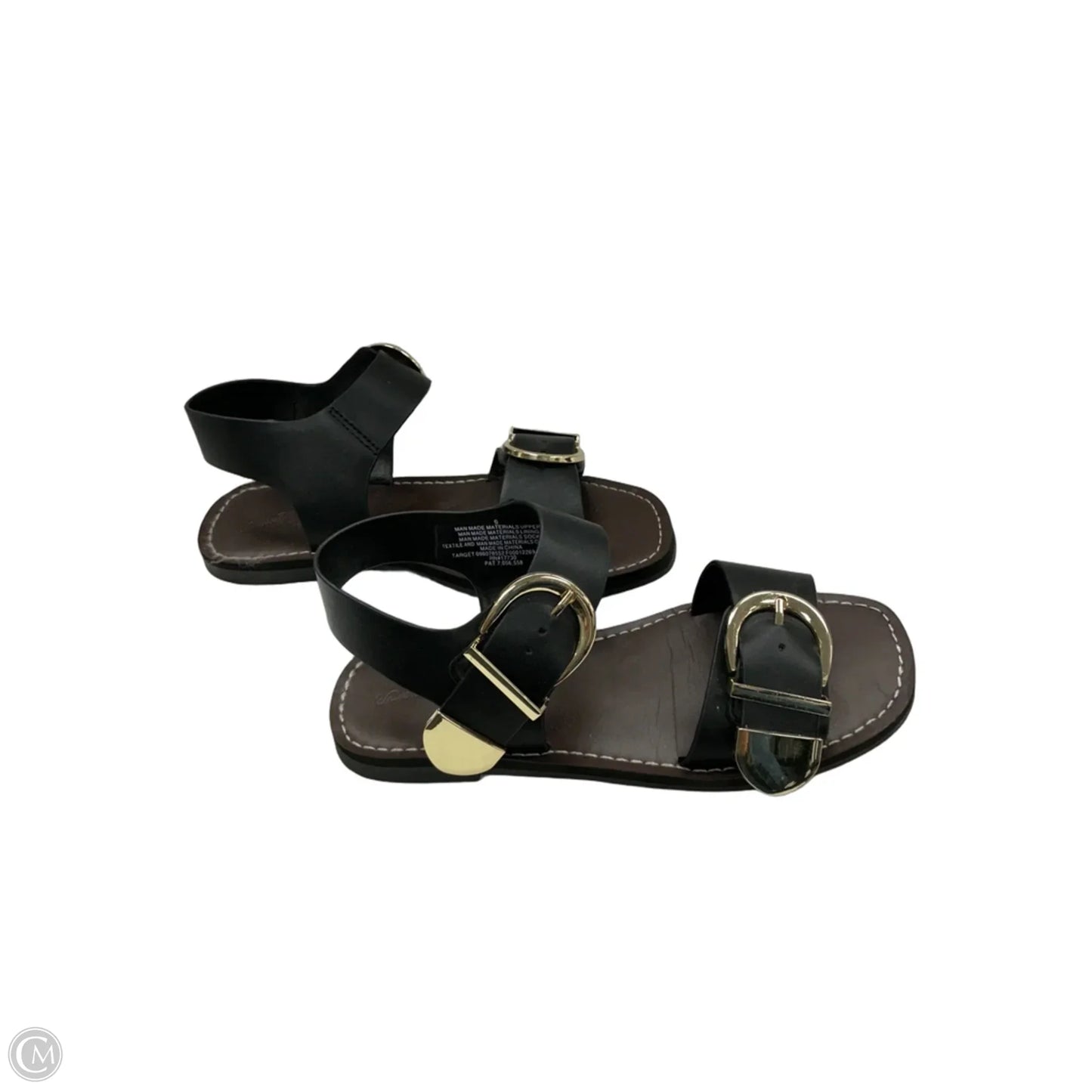 Sandals Flats By Universal Thread In Black, Size: 6