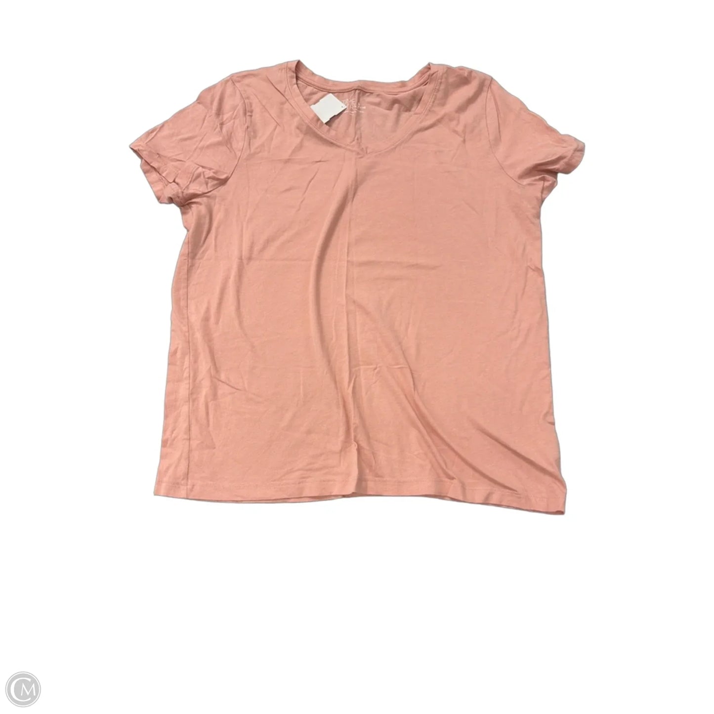 Top Short Sleeve Basic By Time And Tru In Peach, Size: L