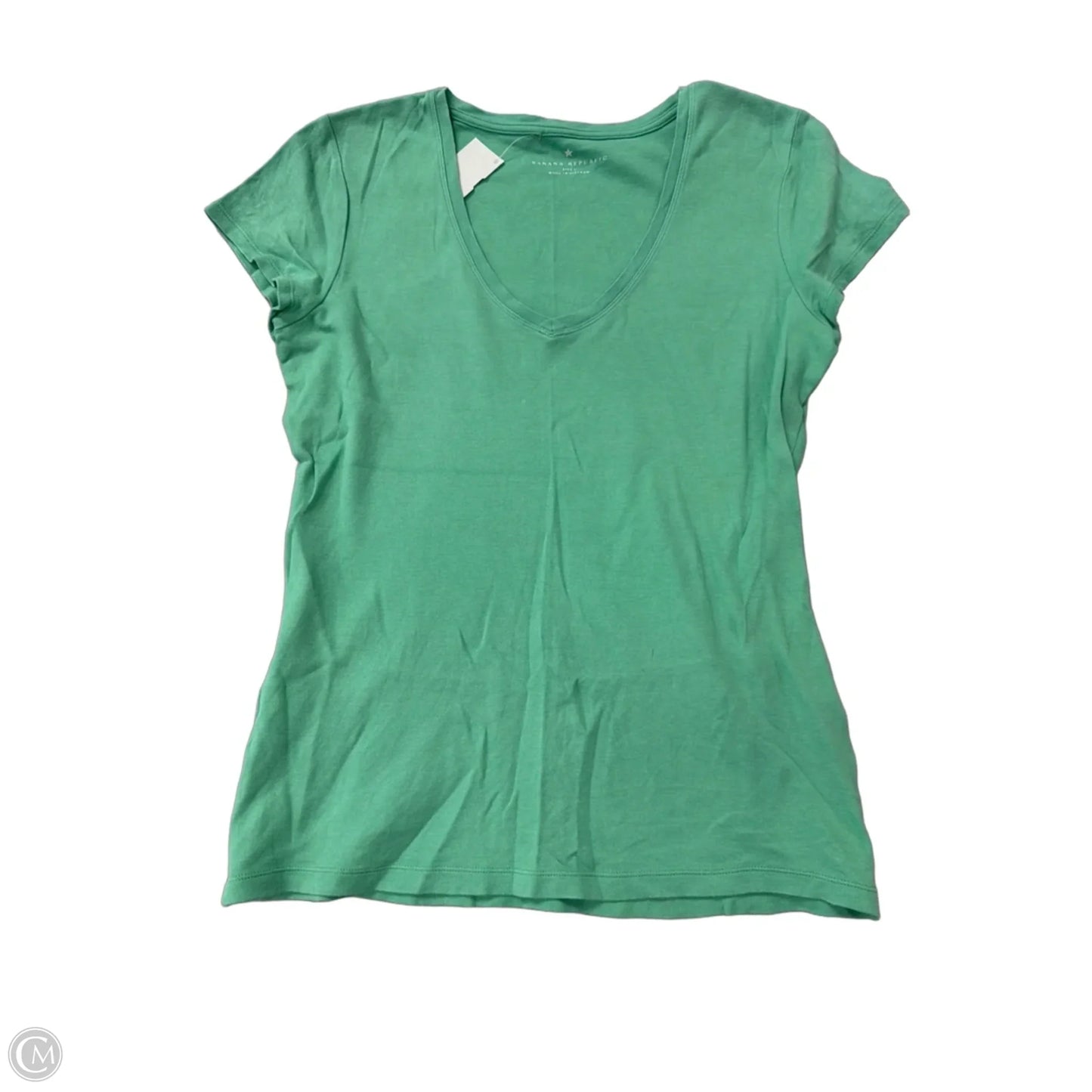 Top Short Sleeve Basic By Banana Republic In Green, Size: L