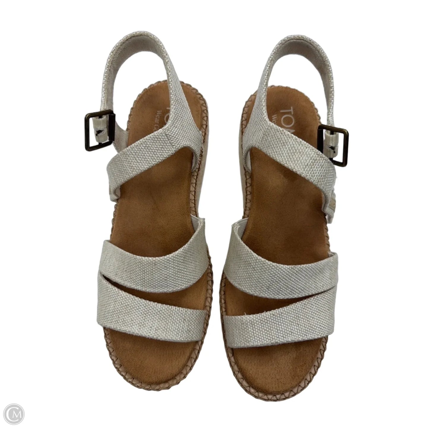 Sandals Heels Wedge By Toms In Tan, Size: 6.5