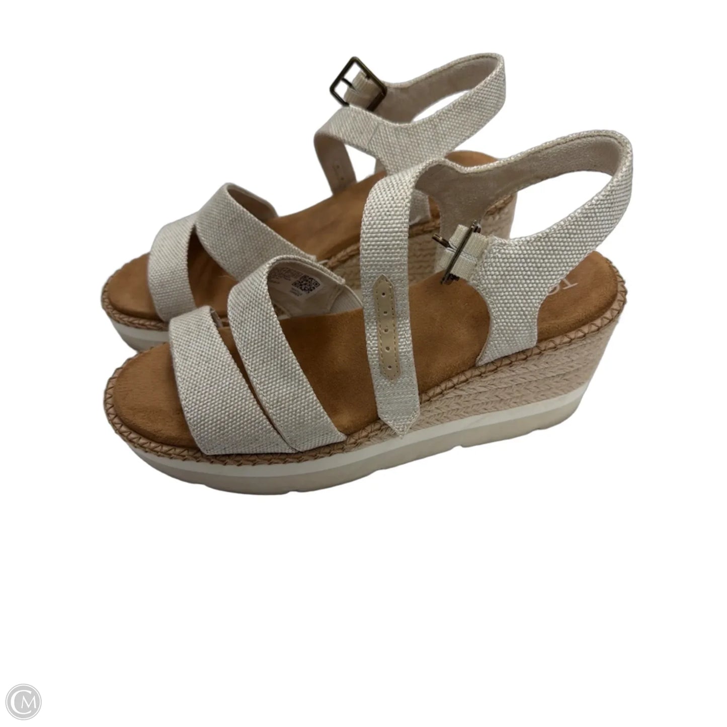 Sandals Heels Wedge By Toms In Tan, Size: 6.5