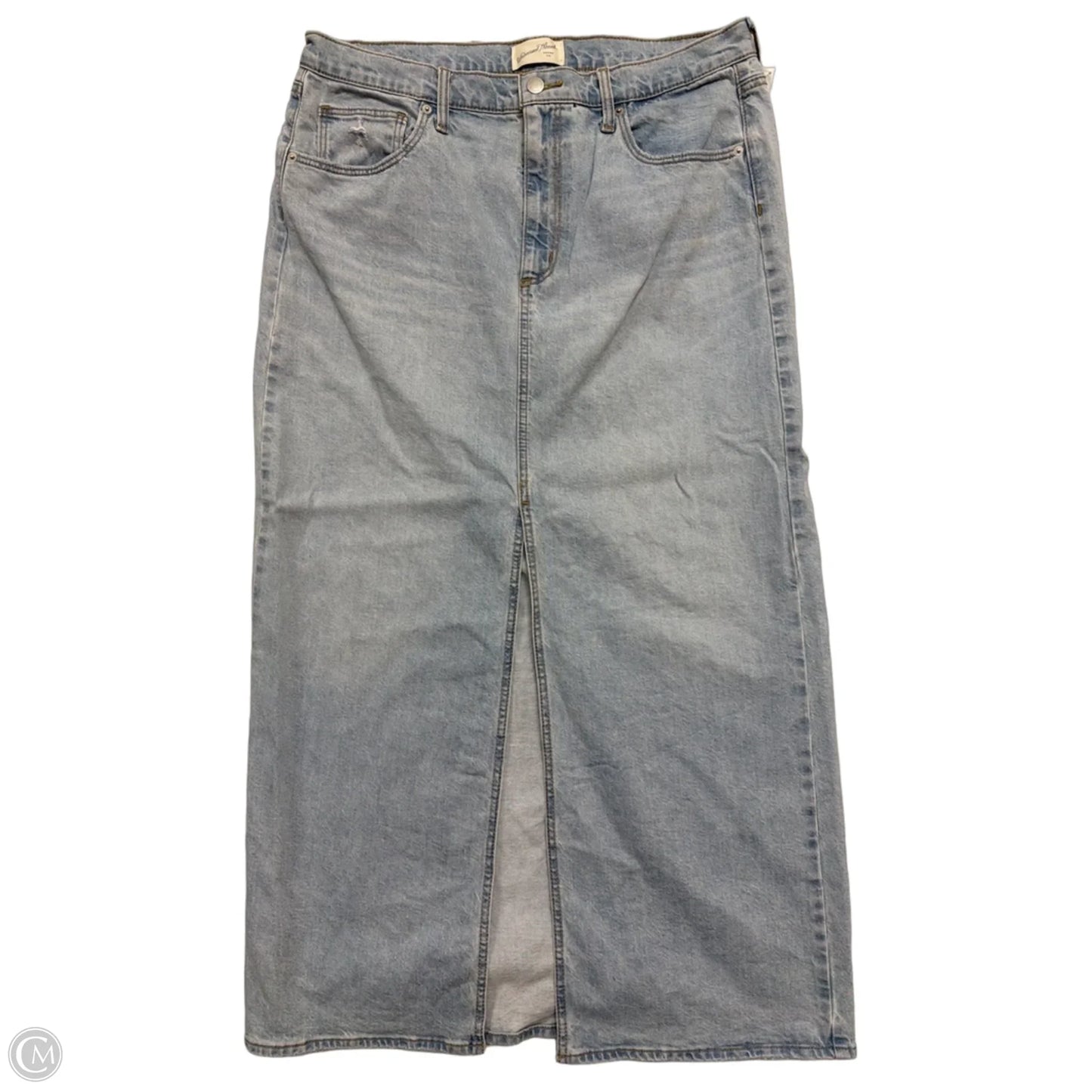 Skirt Midi By Universal Thread In Blue Denim, Size: Xl