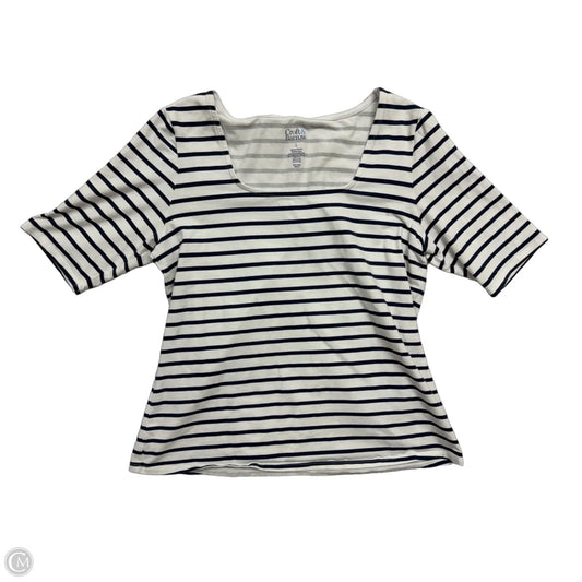 Top Short Sleeve By Croft And Barrow In Striped Pattern, Size: L