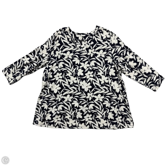 Top 3/4 Sleeve By D&co. In Floral Print, Size: M