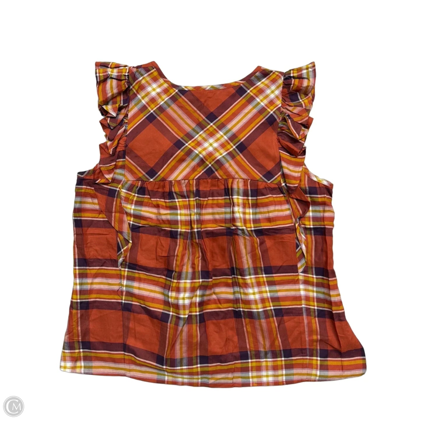 Top Sleeveless By Time And Tru In Plaid Pattern, Size: Xl