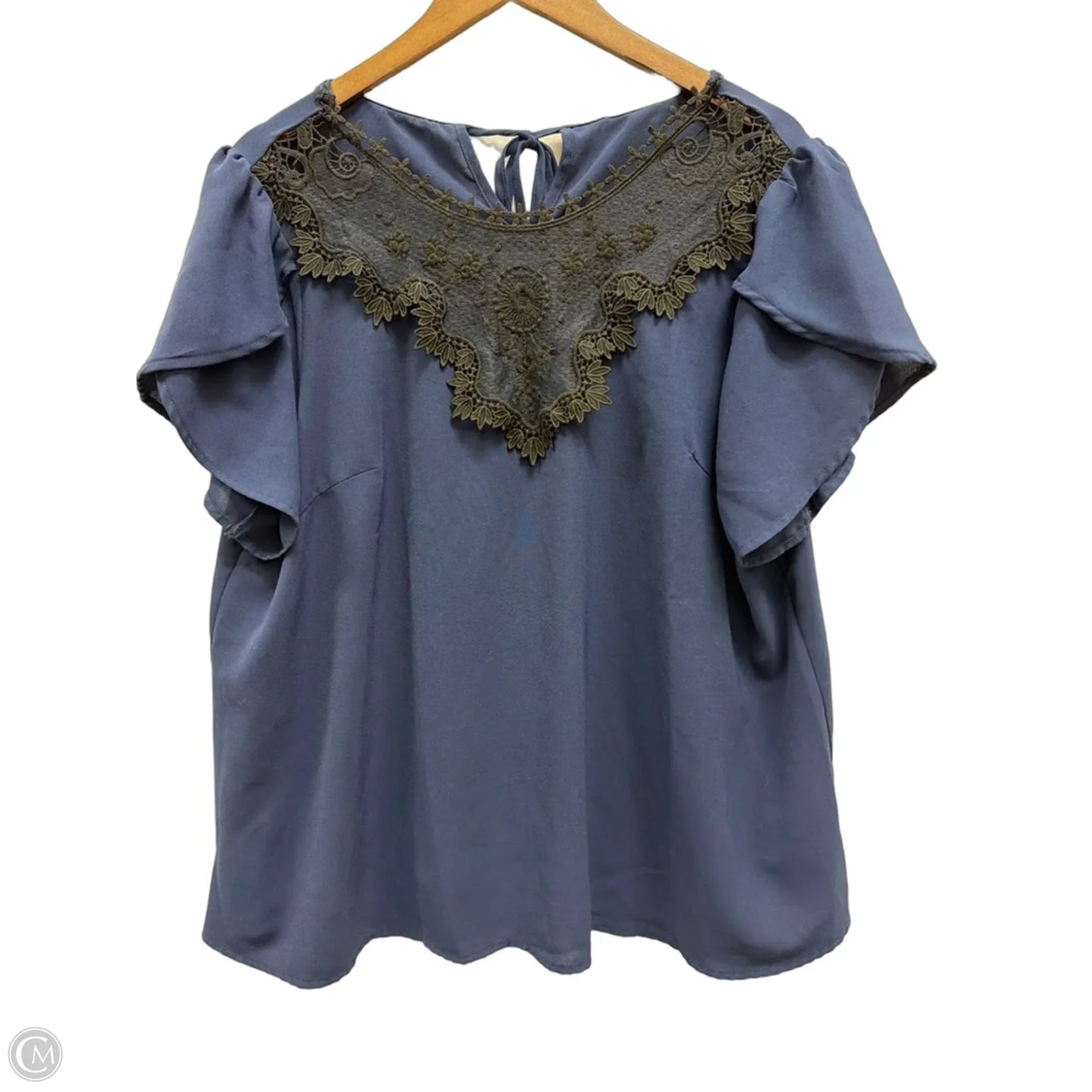 Top Short Sleeve By Shein In Blue, Size: 2x