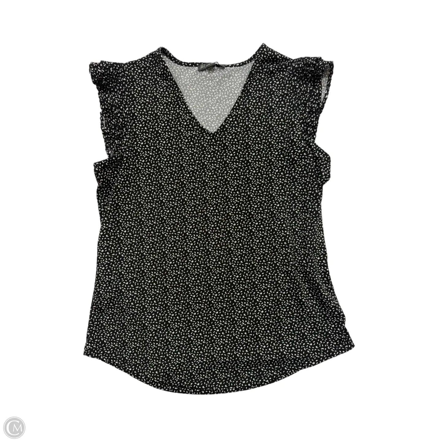 Top Sleeveless By Adrianna Papell In Black & White, Size: S