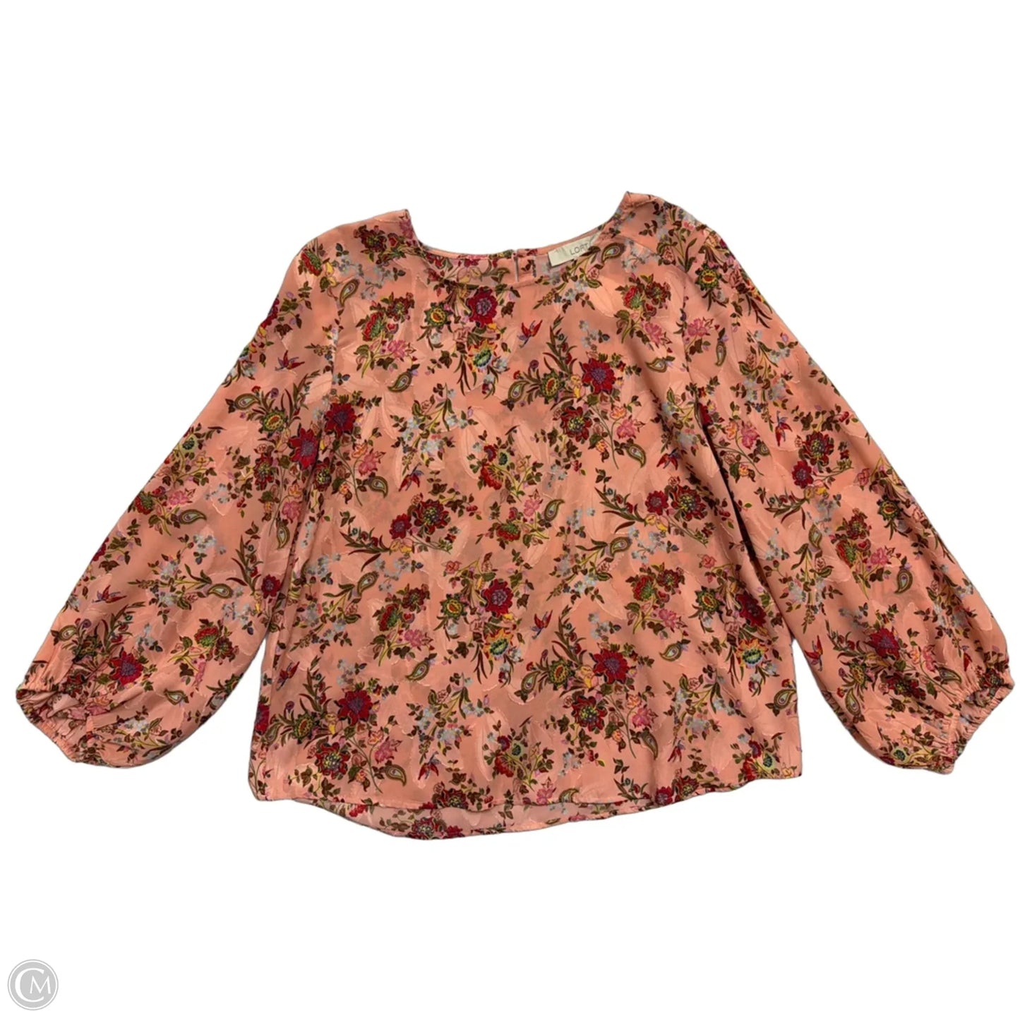 Top Long Sleeve By Loft In Paisley Print, Size: L