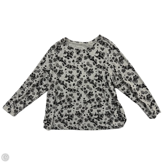 Top Long Sleeve By Talbots In Black & Grey, Size: 2x