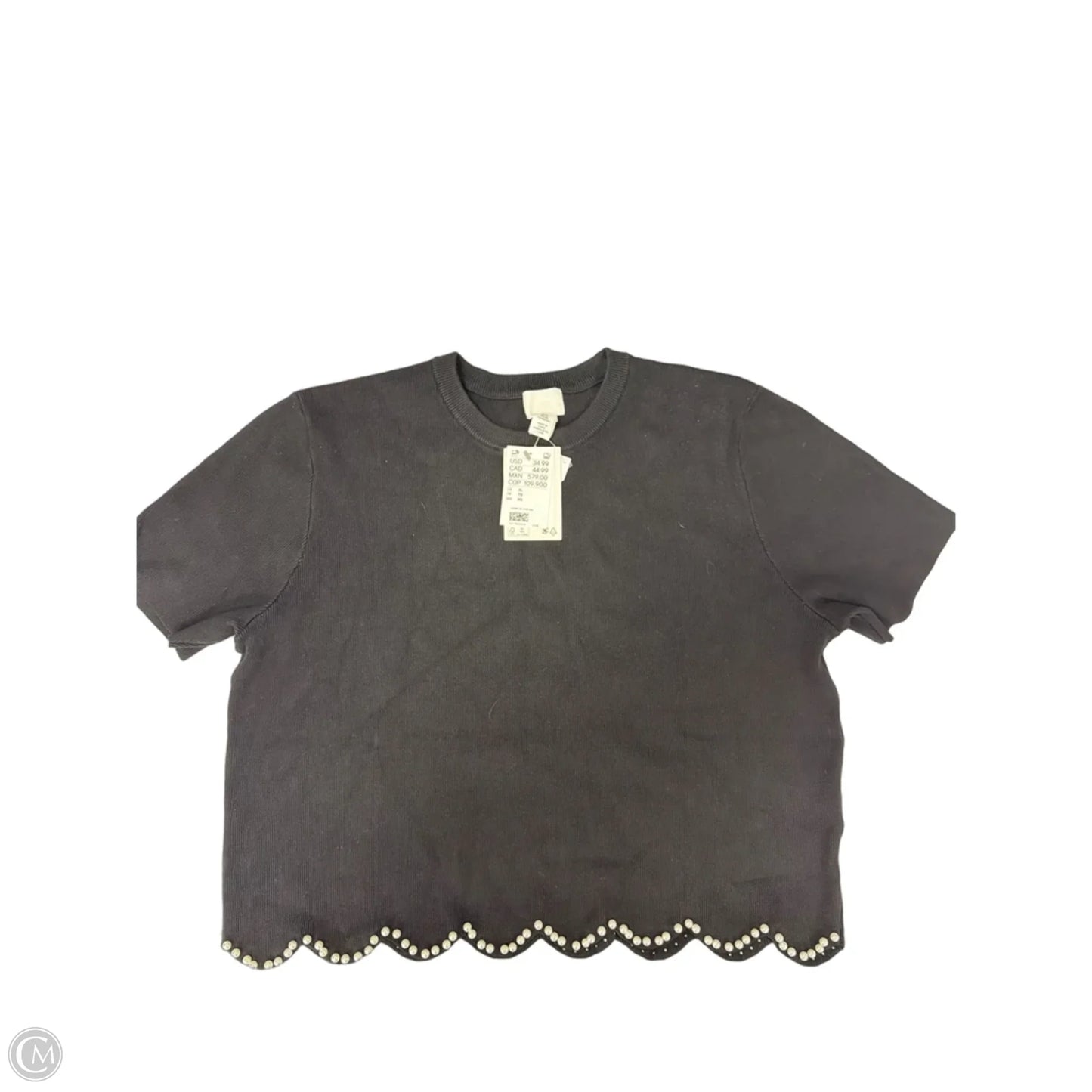 Top Short Sleeve By H&m In Black, Size: Xl