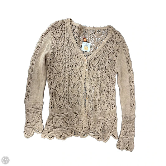 Cardigan By Clothes Mentor In Tan, Size: M