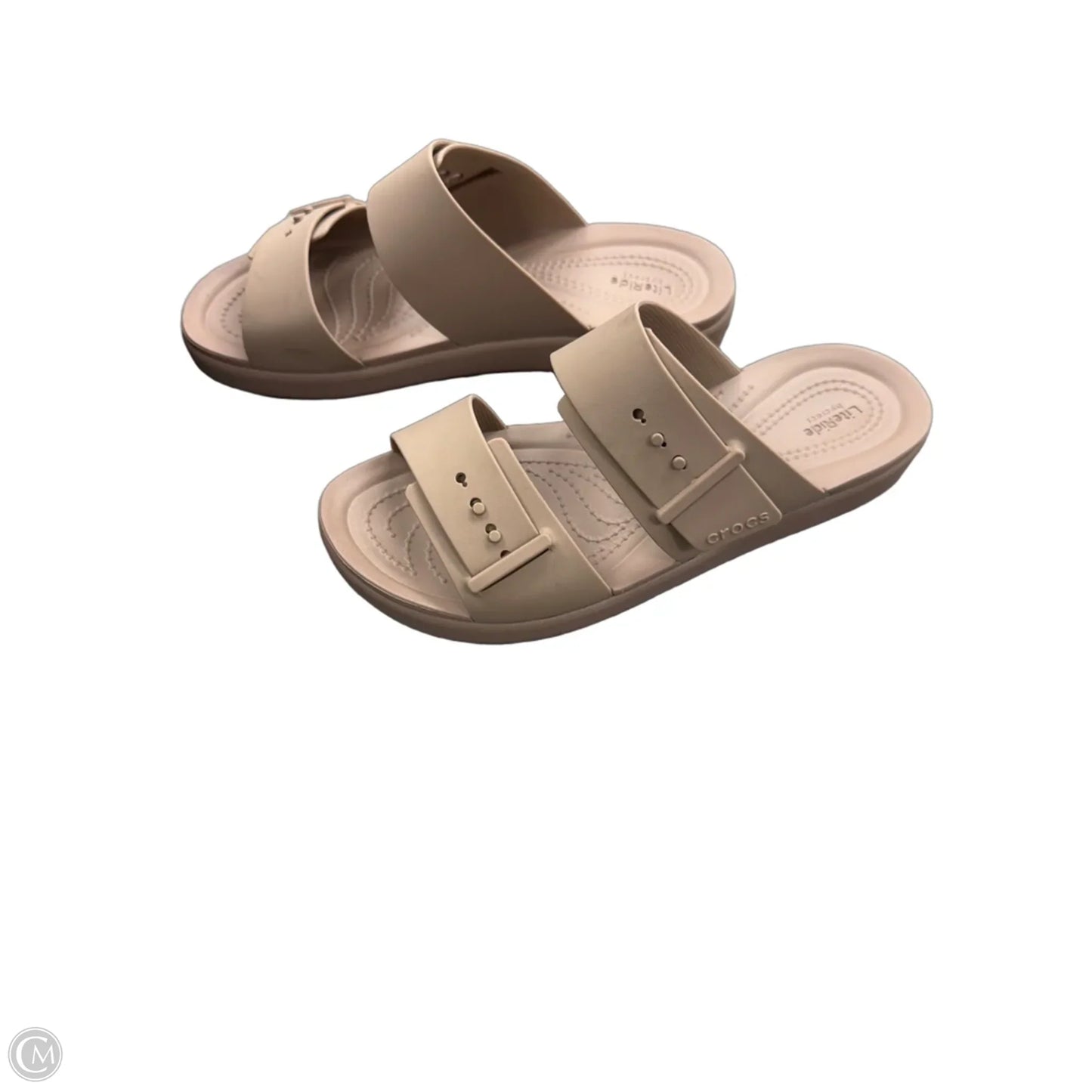 Sandals Flats By Crocs In Tan, Size: 8