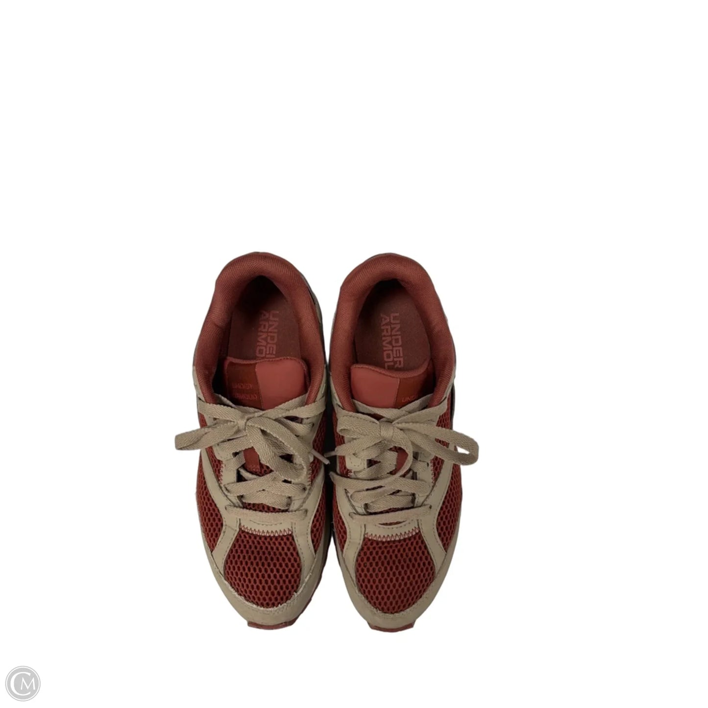 Shoes Sneakers By Under Armour In Red & Tan, Size: 9