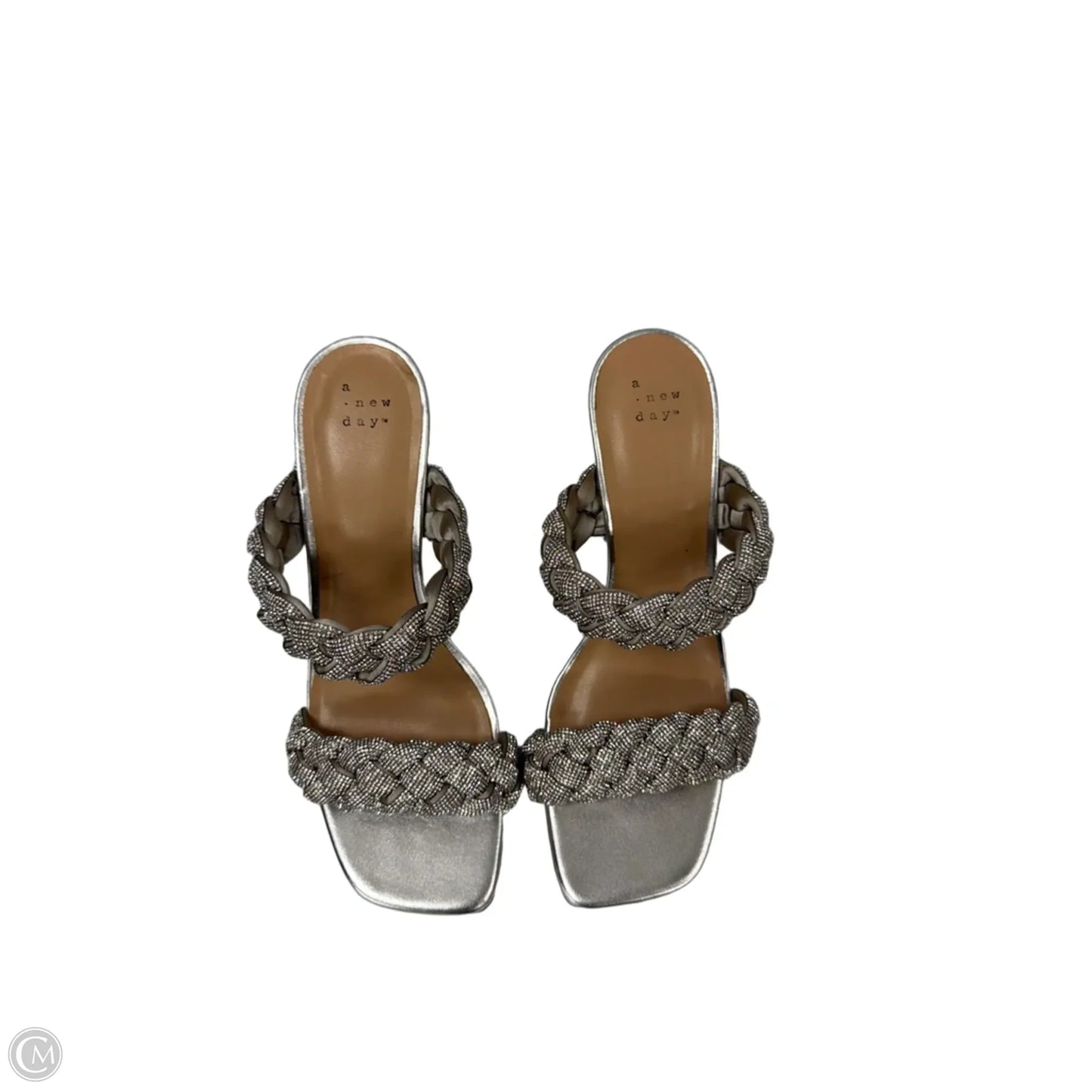 Sandals Heels Block By A New Day In Silver, Size: 9