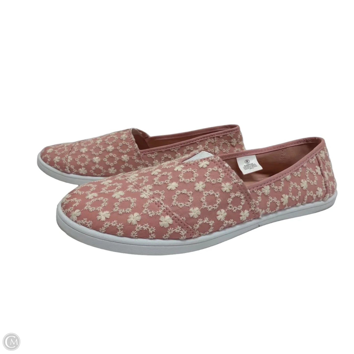 Shoes Flats By Canvas In Pink & White, Size: 8