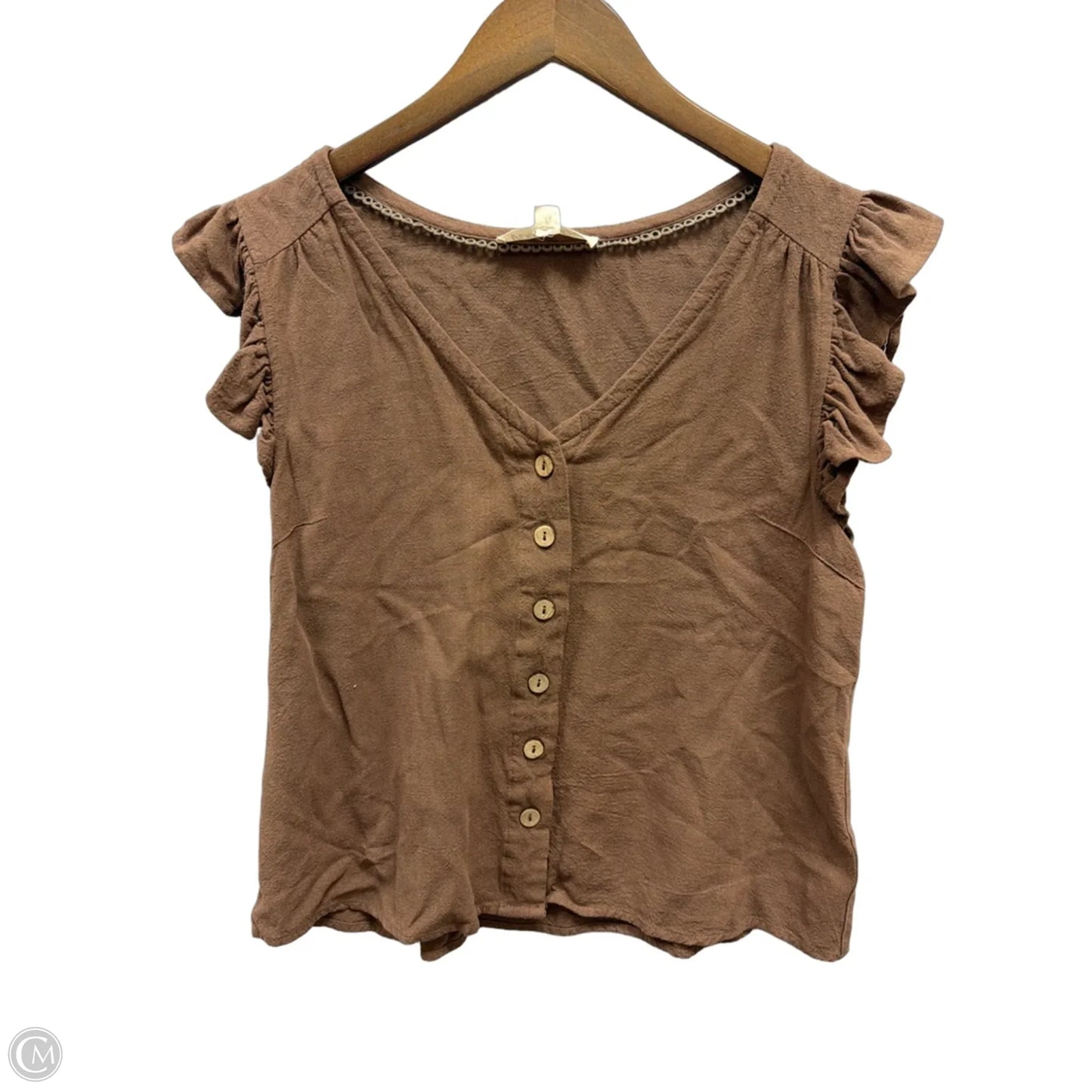 Top Sleeveless By Vine & Love In Brown, Size: M