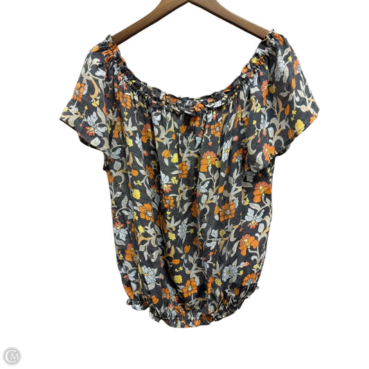 Top Short Sleeve By Lane Bryant In Floral Print, Size: 1x