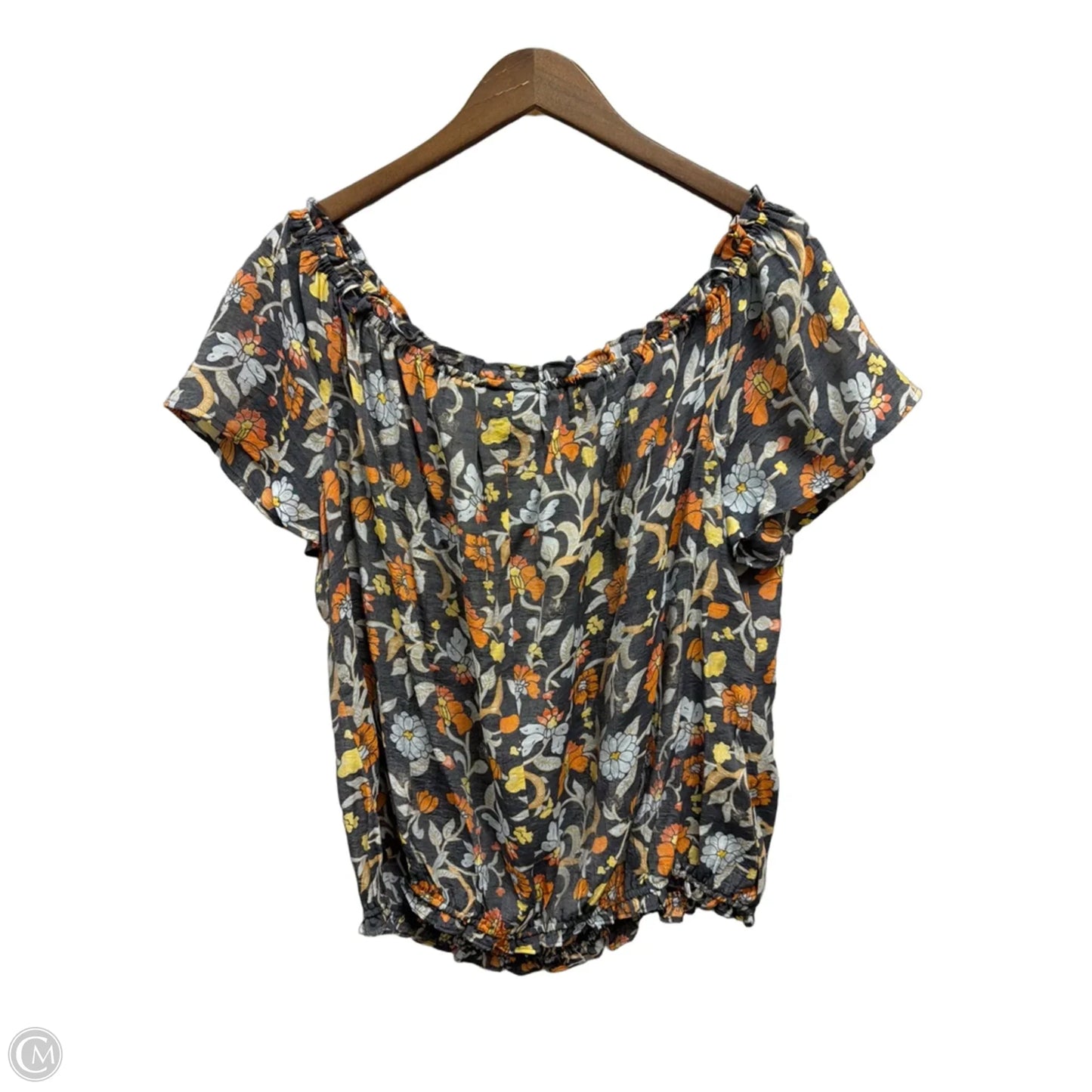 Top Short Sleeve By Lane Bryant In Floral Print, Size: 1x