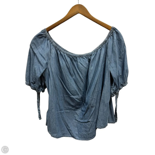 Top Short Sleeve By Lane Bryant In Blue Denim, Size: 1x