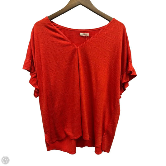 Top Short Sleeve By Max Studio In Red, Size: 1x