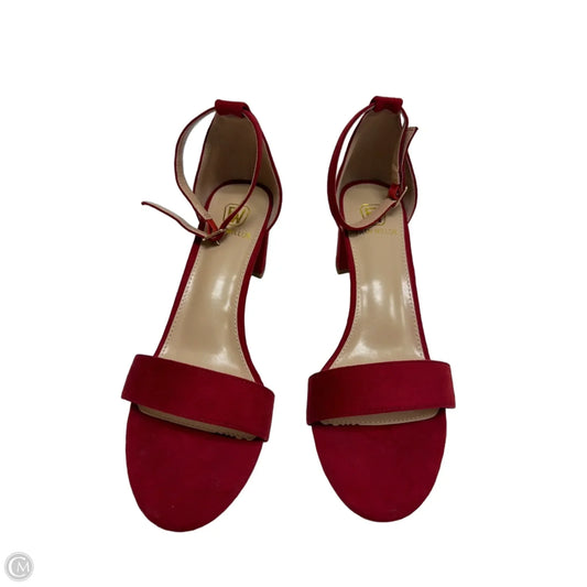 Sandals Heels Block By Clothes Mentor In Red, Size: 8.5