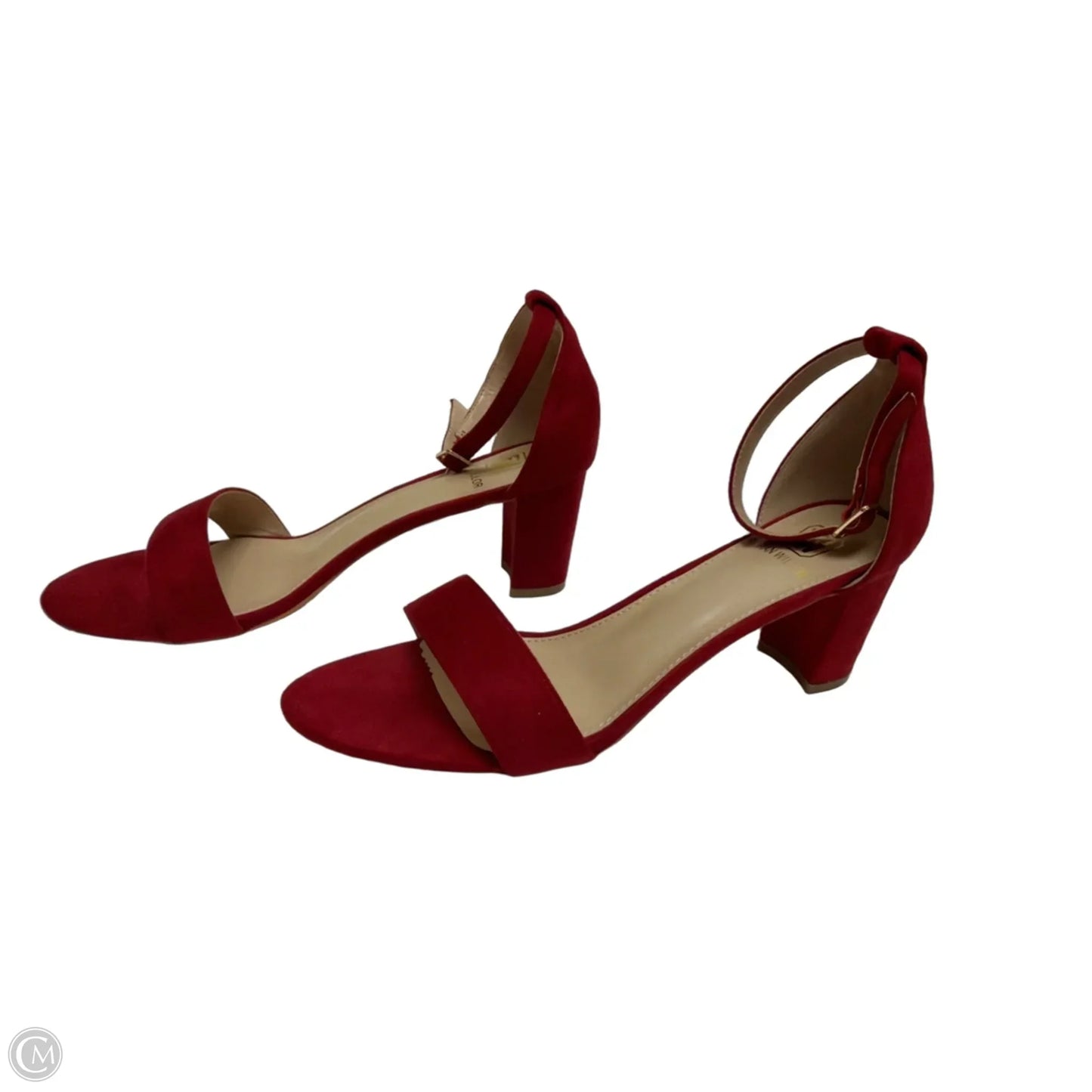 Sandals Heels Block By Clothes Mentor In Red, Size: 8.5