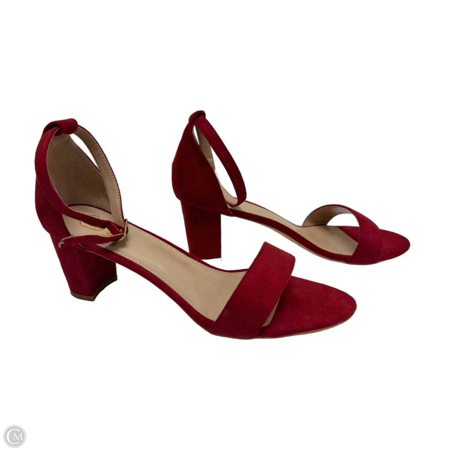 Sandals Heels Block By Clothes Mentor In Red, Size: 8.5