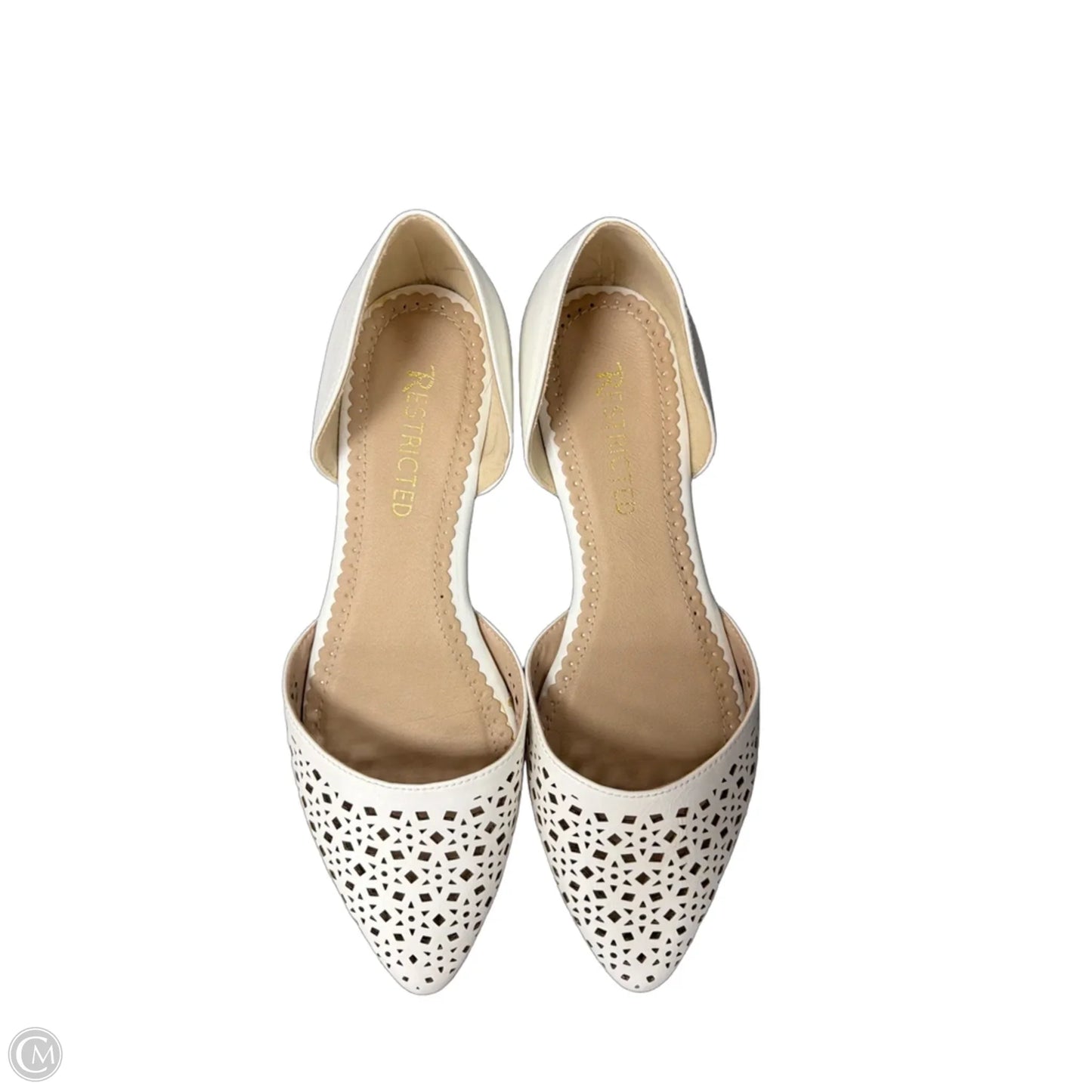 Shoes Flats By Restricted In White, Size: 7.5