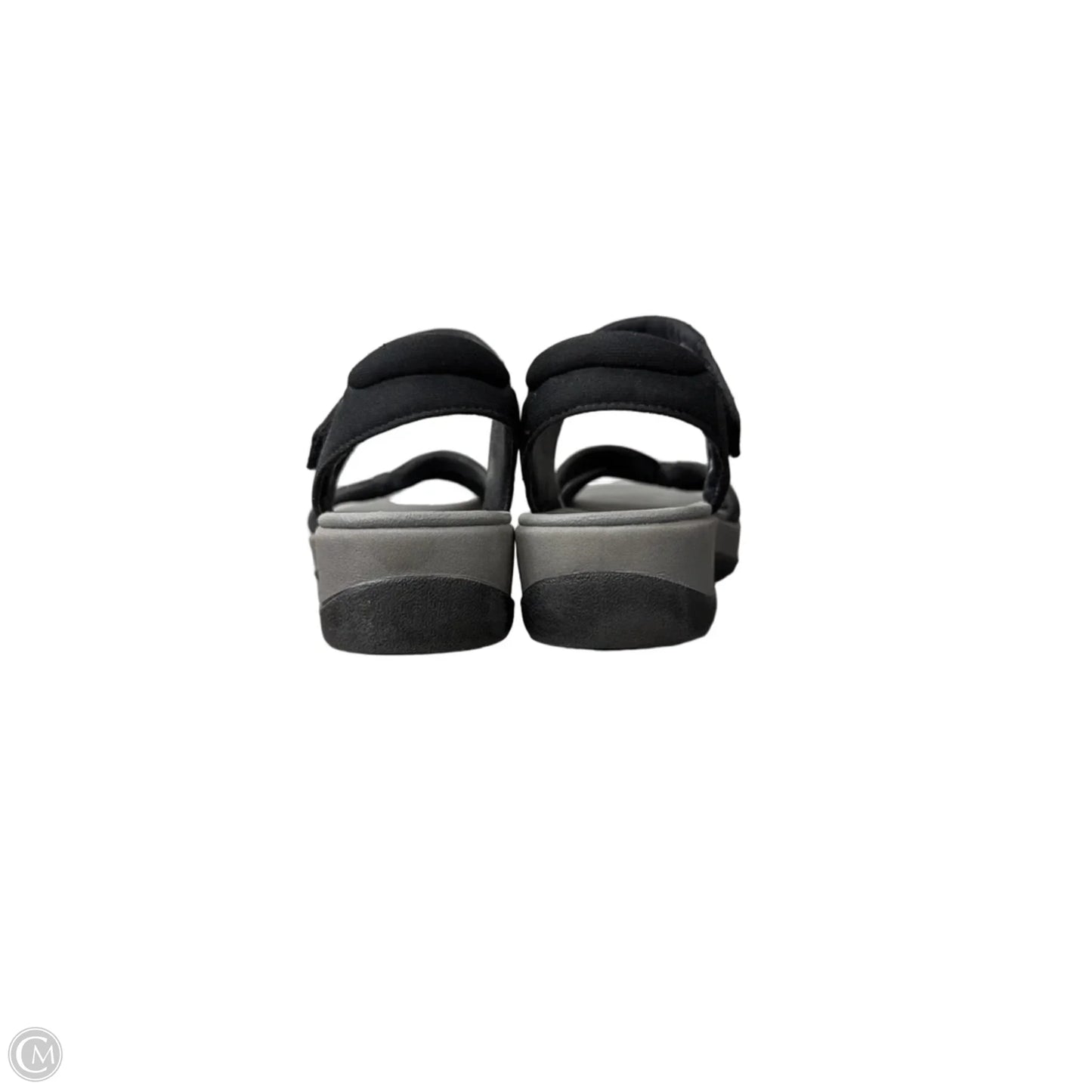 Sandals Flats By Clarks In Black & Grey, Size: 7