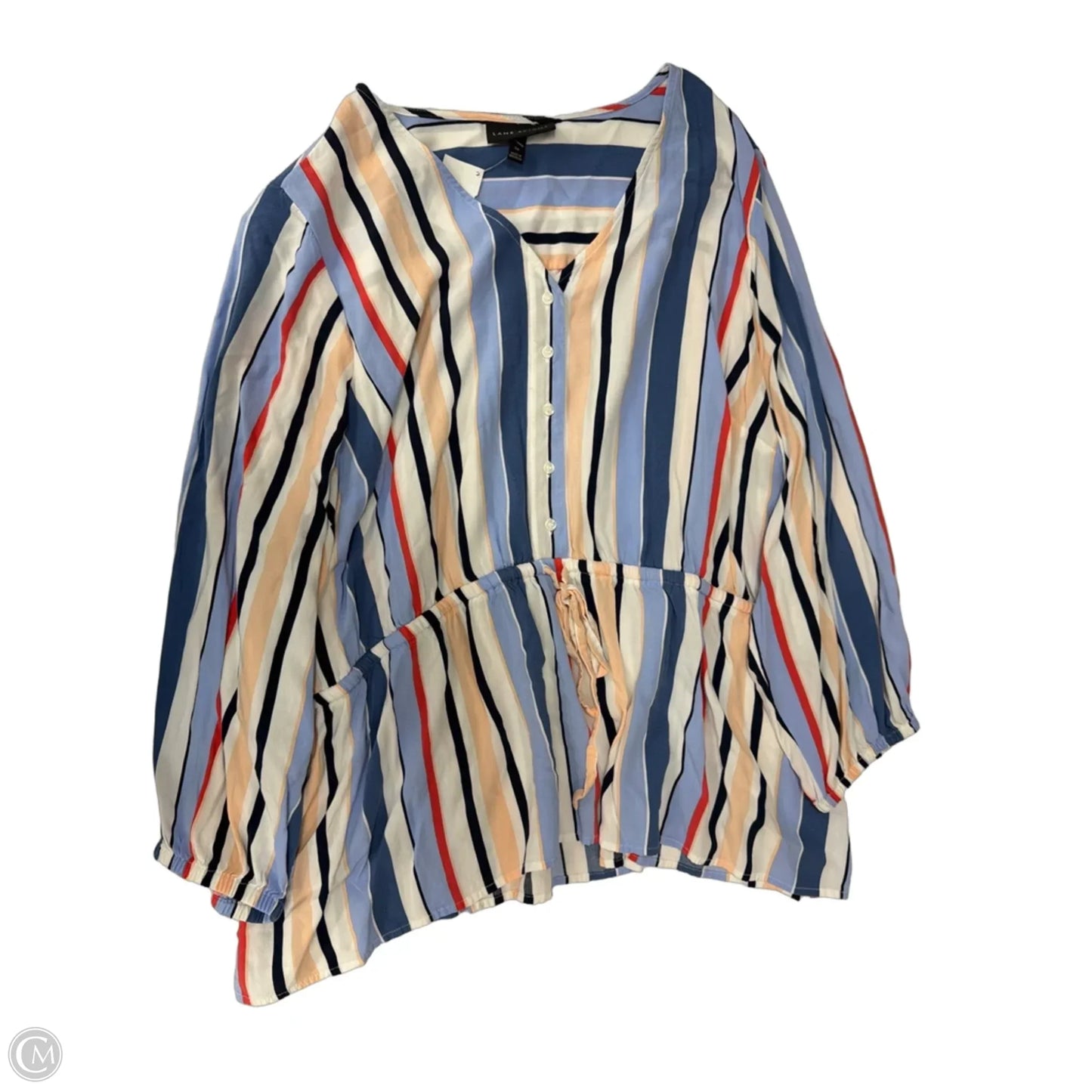 Top Long Sleeve By Lane Bryant In Striped Pattern, Size: 3x