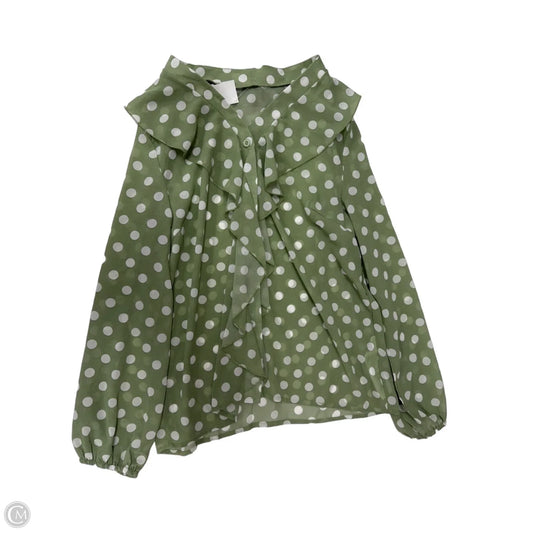 Top Long Sleeve By Clothes Mentor In Polkadot Pattern, Size: M